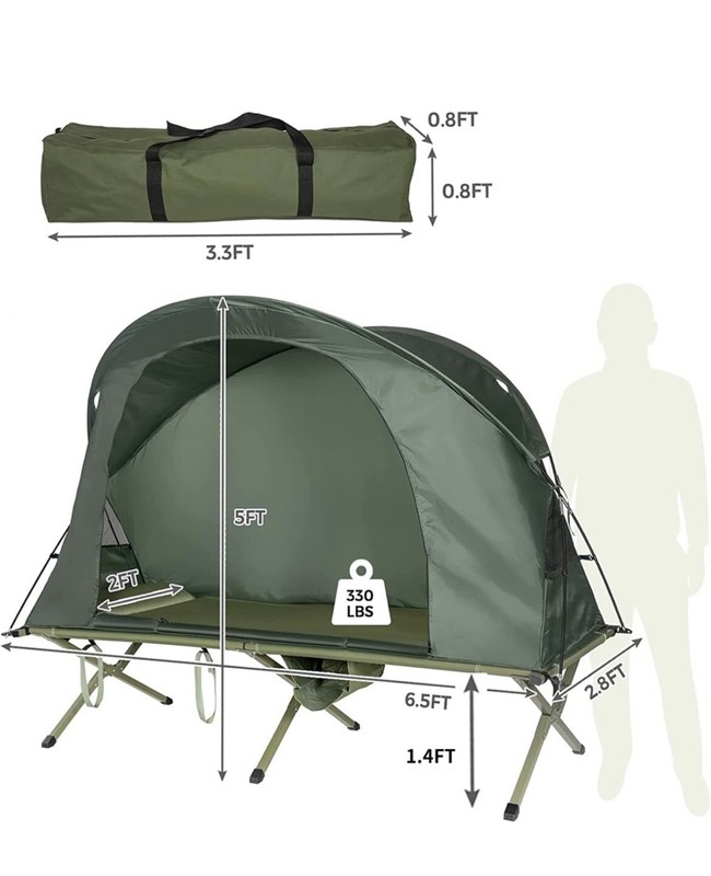 One Person Air Bed Cot Portable Pop-up Camping Tent gallery