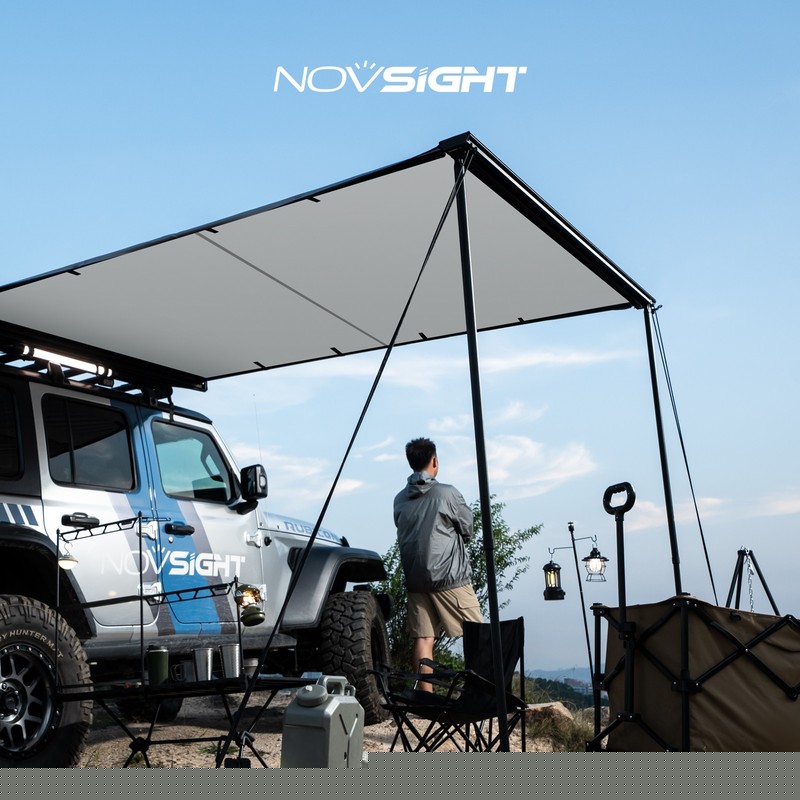 5.2ftx 8.2ft Car Side Awning Rooftop Tent Waterproof For Outdoor Camping Hiking