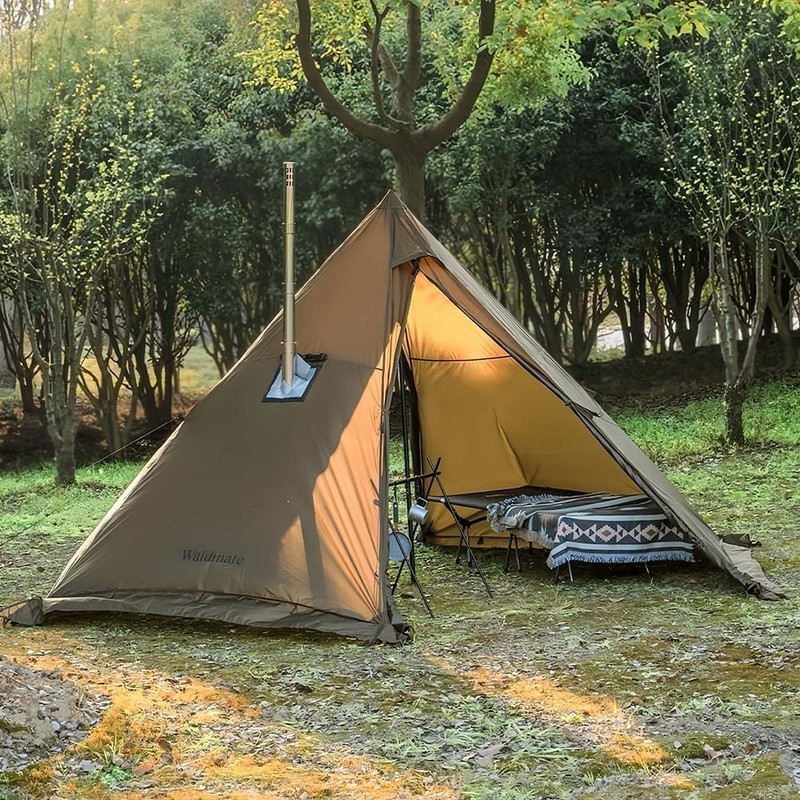 Hot Tent with Stove Jack 4 Season 3-4 Person Lightweight Tipi Tent for Camping