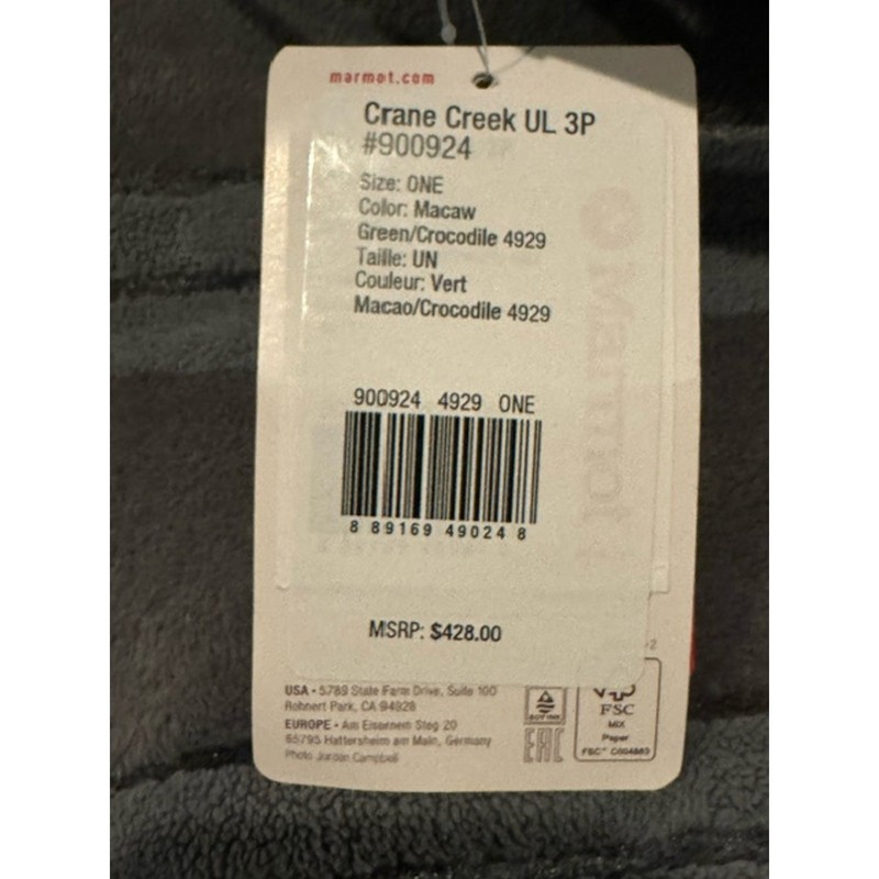 NWT Marmot Crane Creek Ultra Lightweight Tent - 3-Person, 3-Season gallery