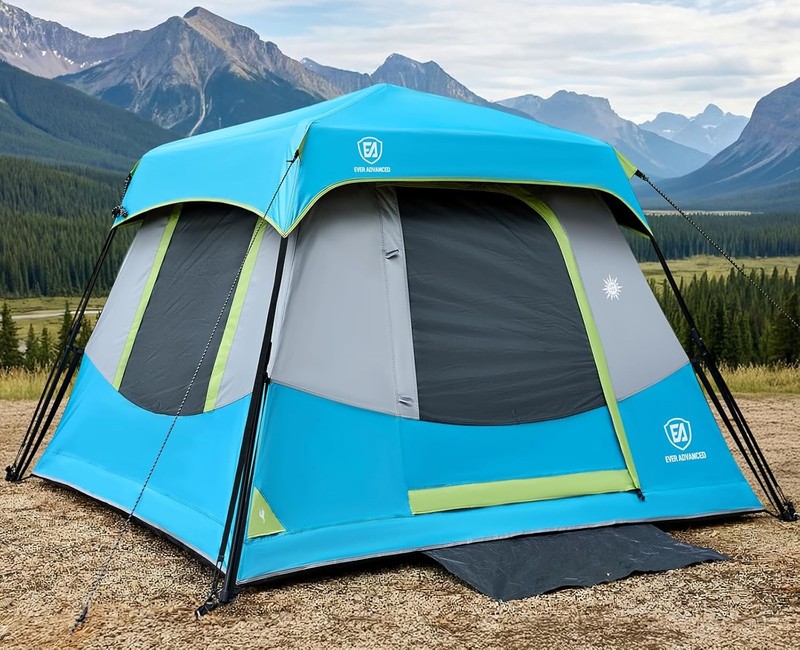 4 Person Blackout Camping Tent 60s Easy Setup Instant Cabin Tent Family 4000mm gallery