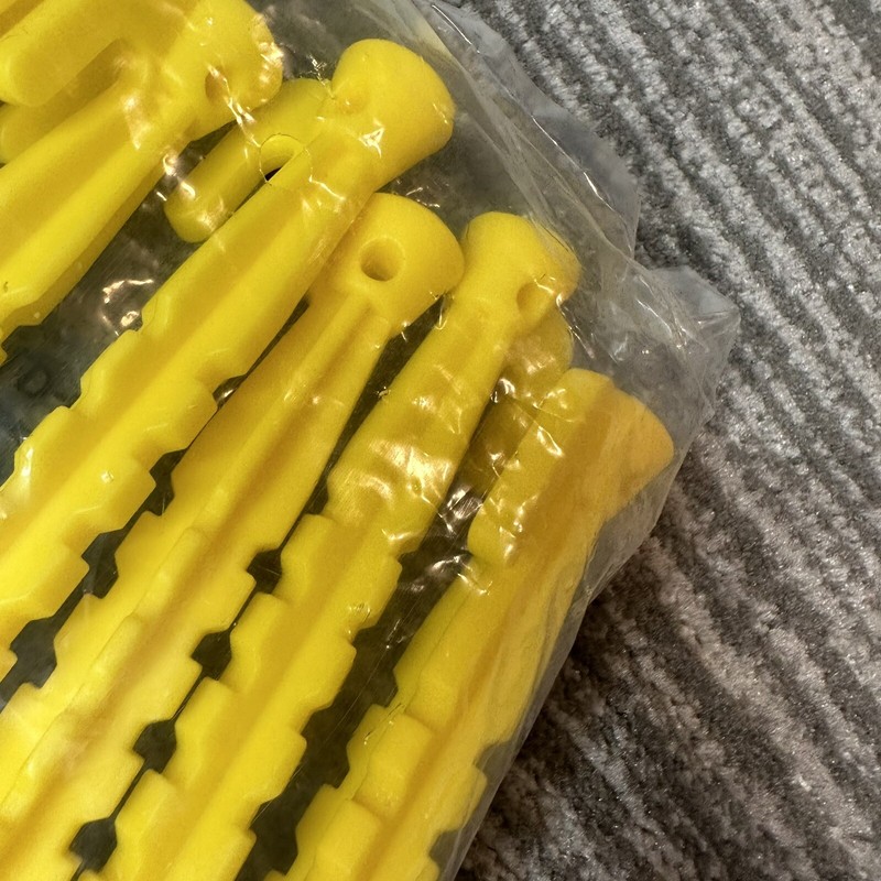 Yellow Plastic Tent Stakes Pack Of 7 Camping Peg Hooks 8.5” Anchor Blanket Tarps gallery