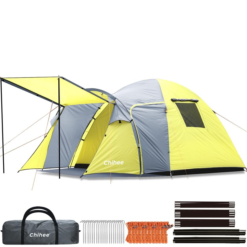 Camping Tent 3 Person Double Layered Dome Tents Large Capacity 4 Seasons Trav…