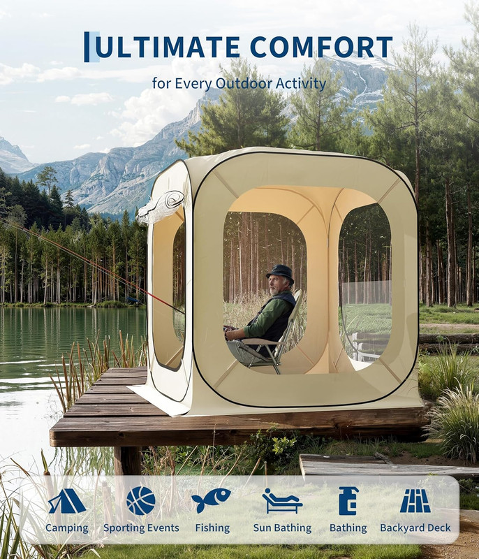 6X6 Ft Pop up Sports Tent, Instant Shelter, Rainproof Camping Sun Shelter Coldpr gallery
