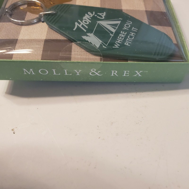 Molly & Rex Retro Key Chain Home Is Where You Pitch It Tent Camping RV NEW gallery