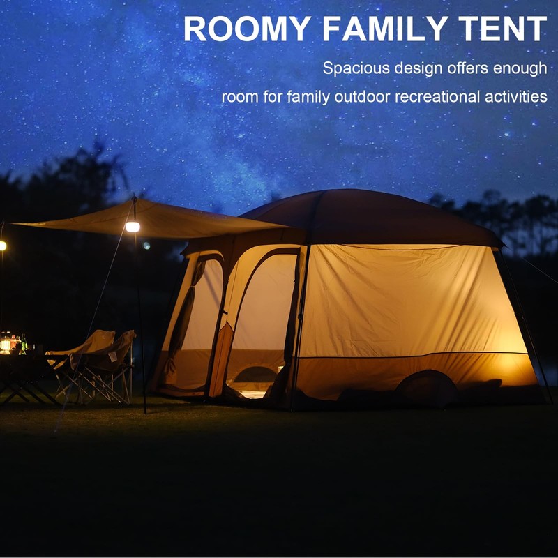 Tents，3-4 Person Camping Tent with Extended Vestibule，Weather Resistant Famil... gallery