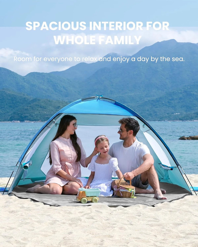 102*65*59in Beach Tent Portable Sun Shade Shelter Outdoor Camping Tent Canopy US gallery