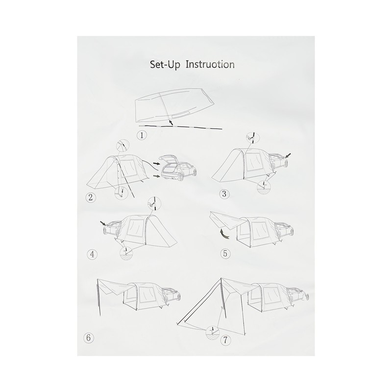 Portable Car Tent Attachment For Camping Waterproof Car Awning Outdoor Tent gallery