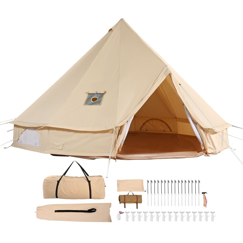 Family Camping Canvas Bell Tent 7m for 12 People