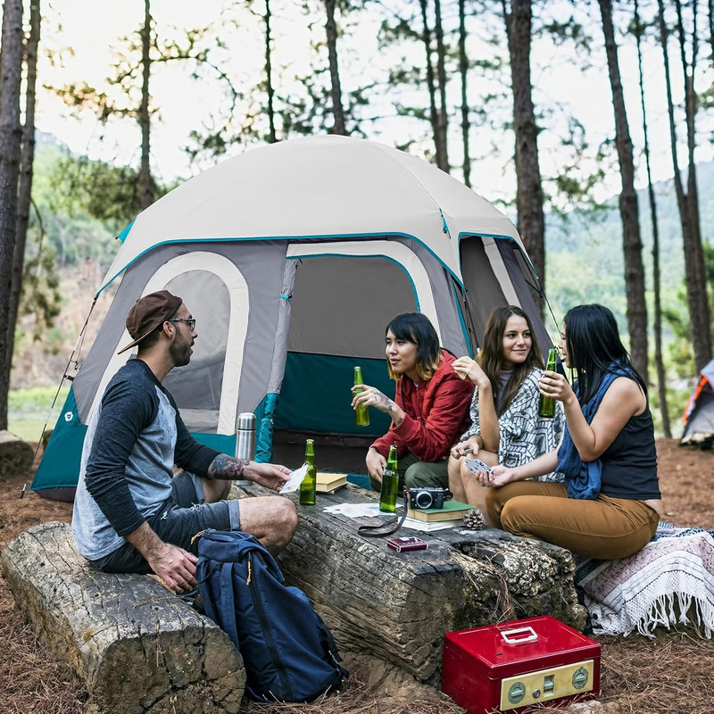 4/6 Person Tent Waterproof Lightweight Portable Backpacking Tent for Outdoor Cam gallery