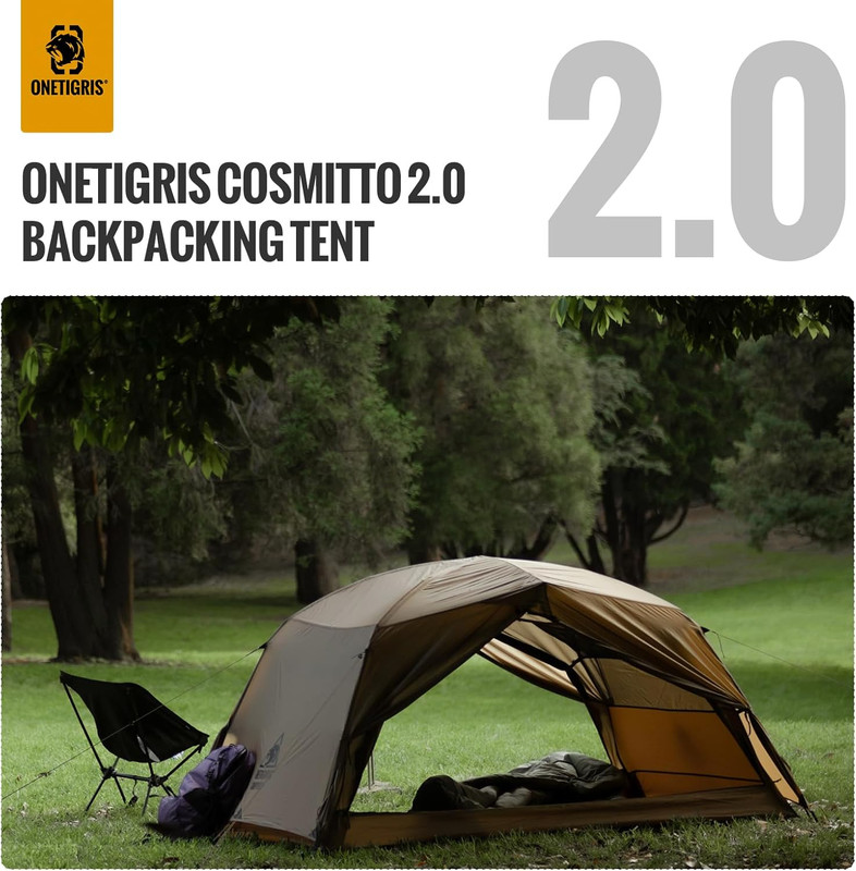 Onetigris COSMITTO 2 Person Backpacking Tent Shelter- Free Standing Lightweight gallery