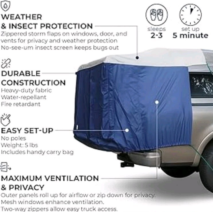 DAC Full Size Camper Top Tent Canopy RV Truck Bed Cover Camping Kit gallery