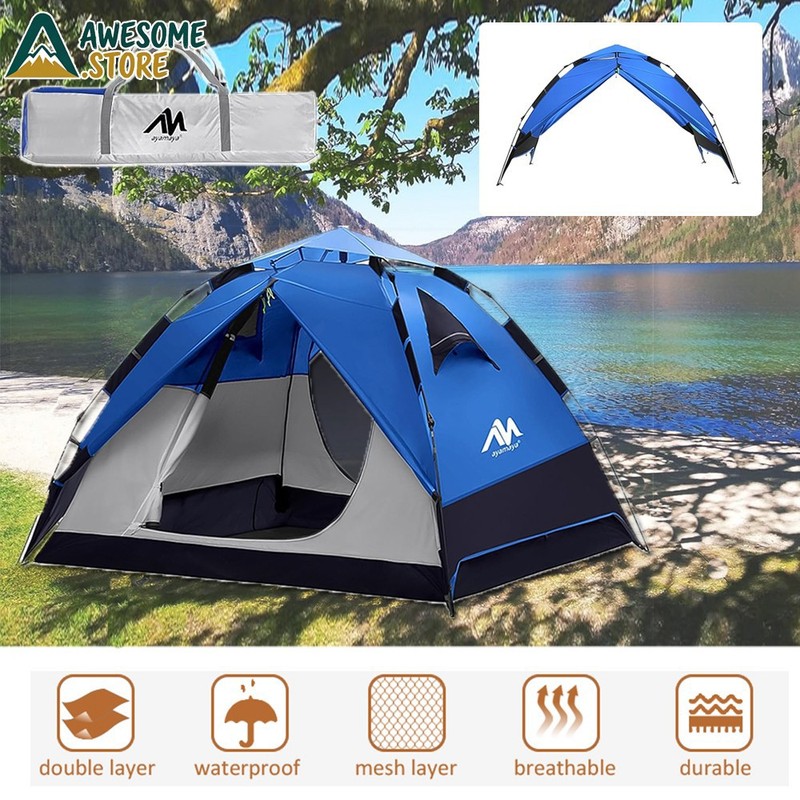 Portable Camping Tent 4 Person Outdoor Waterproof Sun Canopy Instant Shelter
