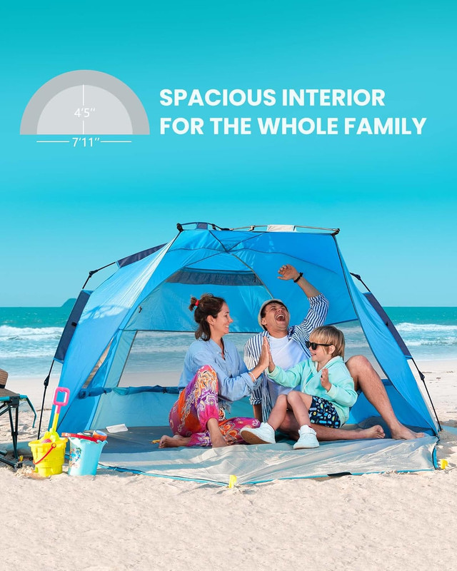 Beach Tent for 3-4 Person - Easy Setup and Portable Beach Shade Sun Shelter Cano gallery