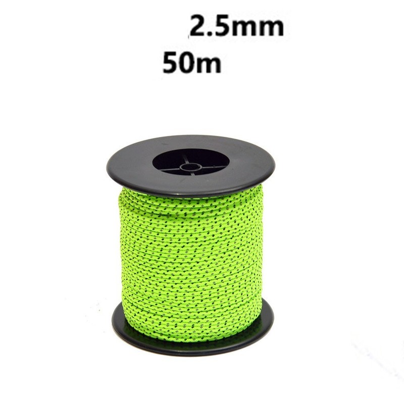 Flexible and Anti Aging Reflective Camping Cord 50M 2 5mm Tent Guyline Rope