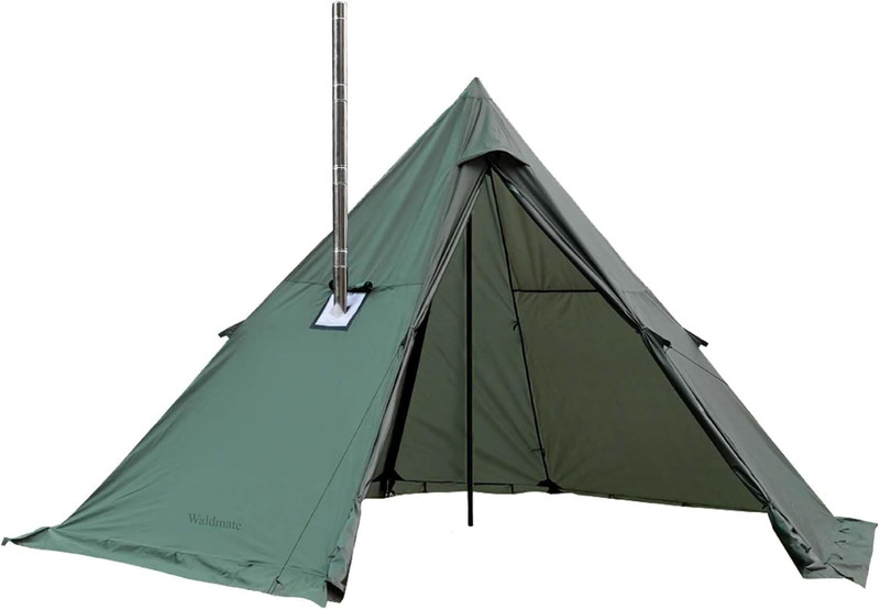 Hot Tent with Stove Jack and Snow Skirt, 6.89~8.53Ft Standing Room, 2~5 Person,
