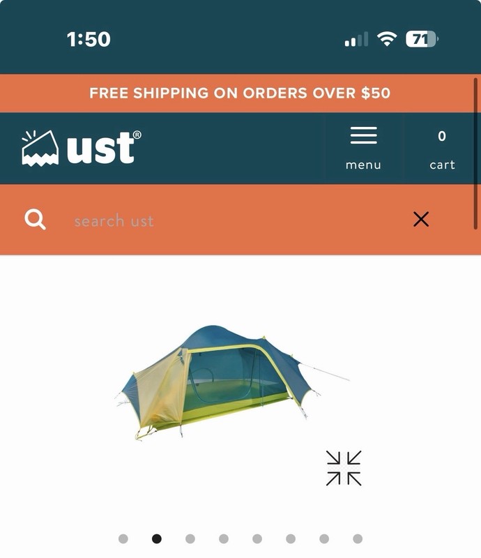 UST Highlander 2P Lightweight Camping Tent Blue Yellow 2 Person Outdoor Shelter
