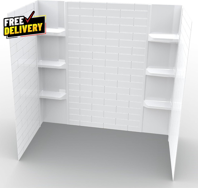 Lightweight Polystyrene Tub Wall Surround D32 X W60 X H58 – Waterproof, Easy-To-