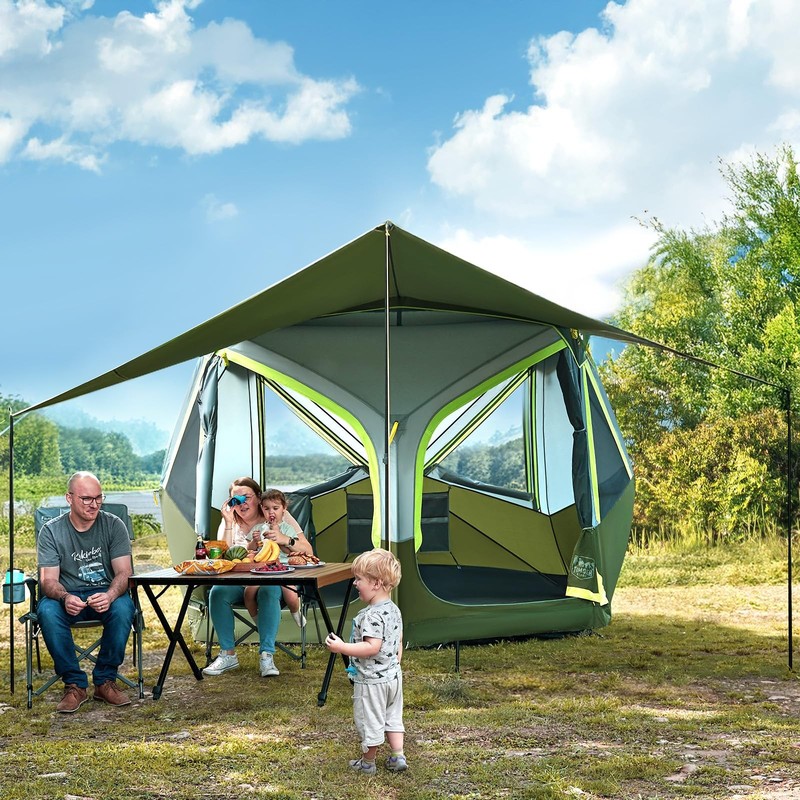 4-5 Person Instant Pop Up Cabin Hub Tent, 60S Easy Setup, Weather Resistant F…