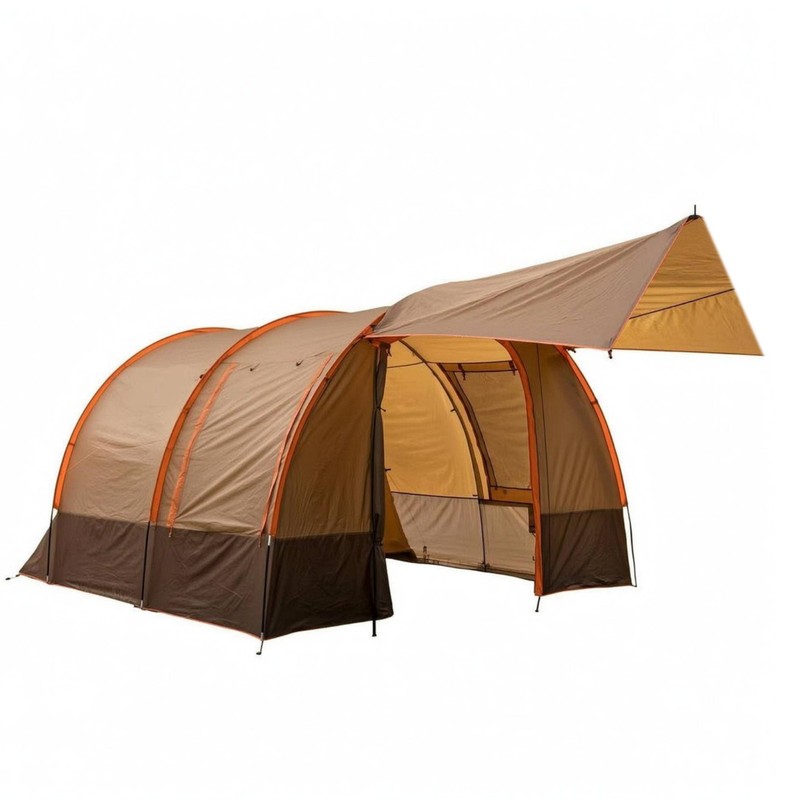 Tunnel Camping Tent Yellow Tunnel Tent Zippered Entrance