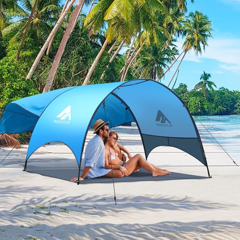 Beach Tent – Beach Shade Canopy Compact Fold (16.9×3.9″), Own Patent, 360° Ve…