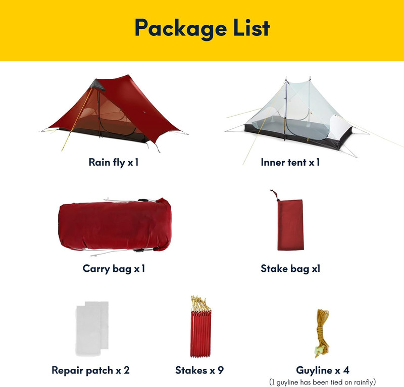 LANSHAN Ultralight 3-Season Tent for 1-2 Person Camping & Hiking Adventures gallery