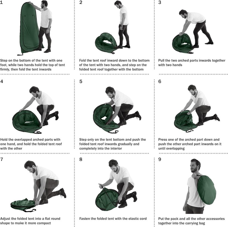 Pop Up Privacy Tent for Shower, Changing Room & Portable Toilet - Dark Green gallery