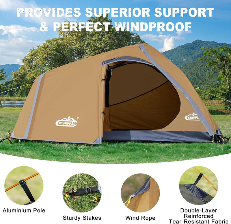 1 Person Backpacking Tent Waterproof Windproof Single Person Tent Lighweight Com gallery