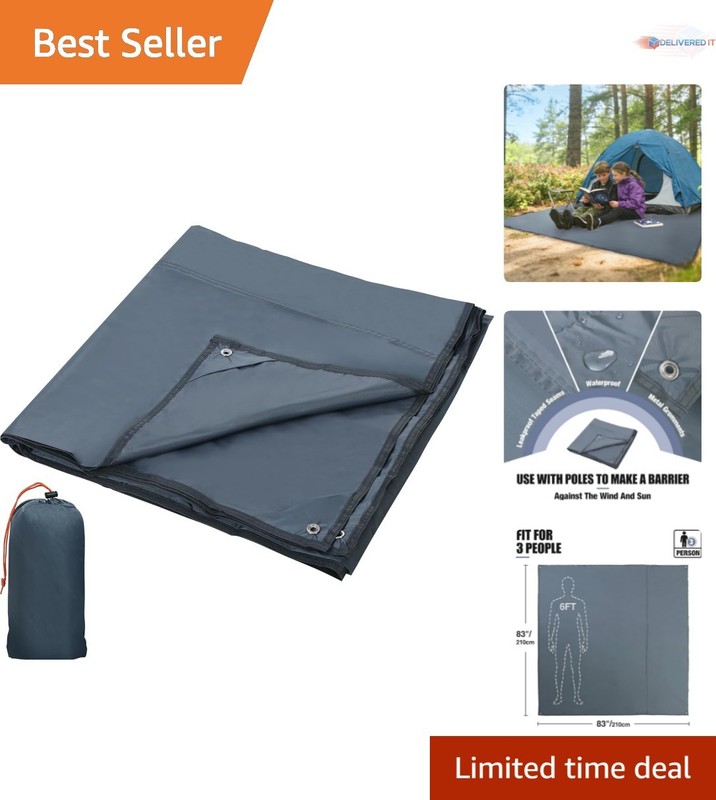 Waterproof Camping Tarp 82x82in Multifunctional Tent Footprint for Hiking