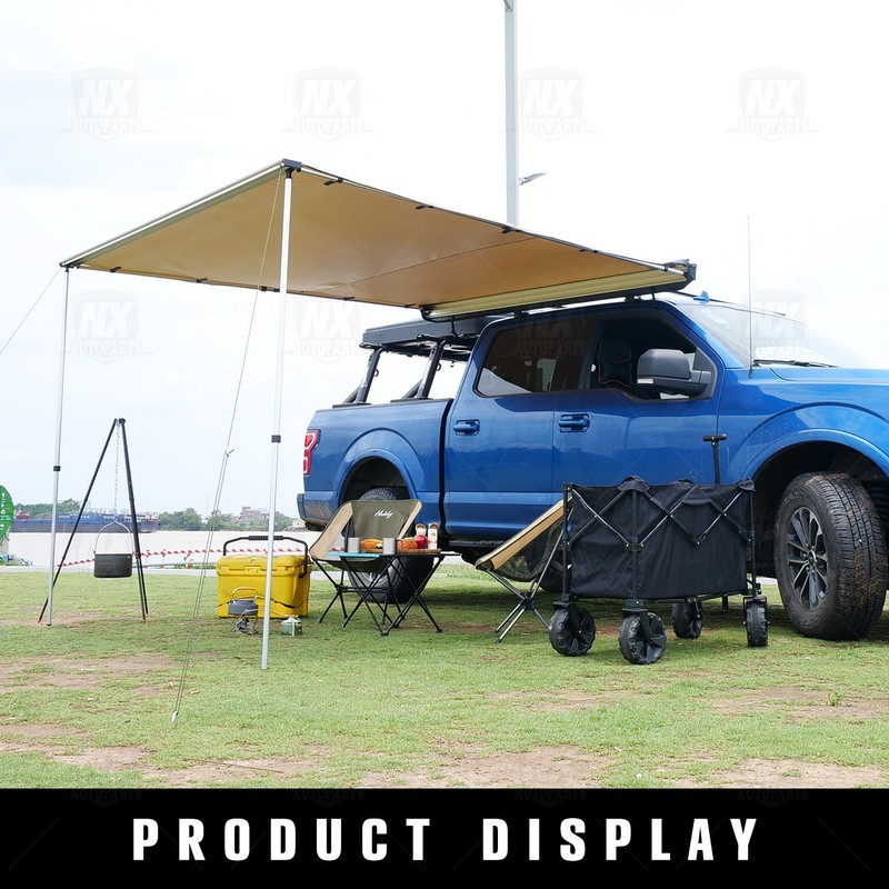 8.2x8.2ft Retractable Car Side Awning Pull Out Tent Shelter Travel Camping Khaki gallery