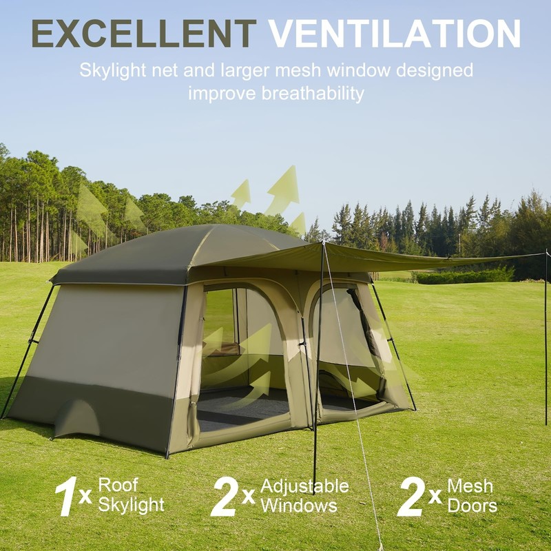 Tents，3-4 Person Camping Tent with Extended Vestibule，Weather Resistant Famil... gallery