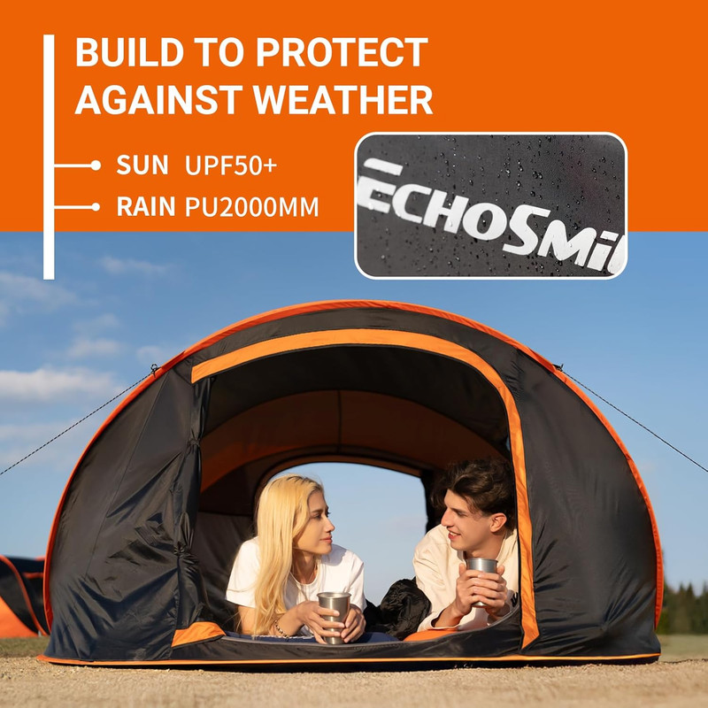 Pop up Camping Tent, 2/4/6 Person Easy Setup Tent, Water Resistant Dome, Portabl gallery