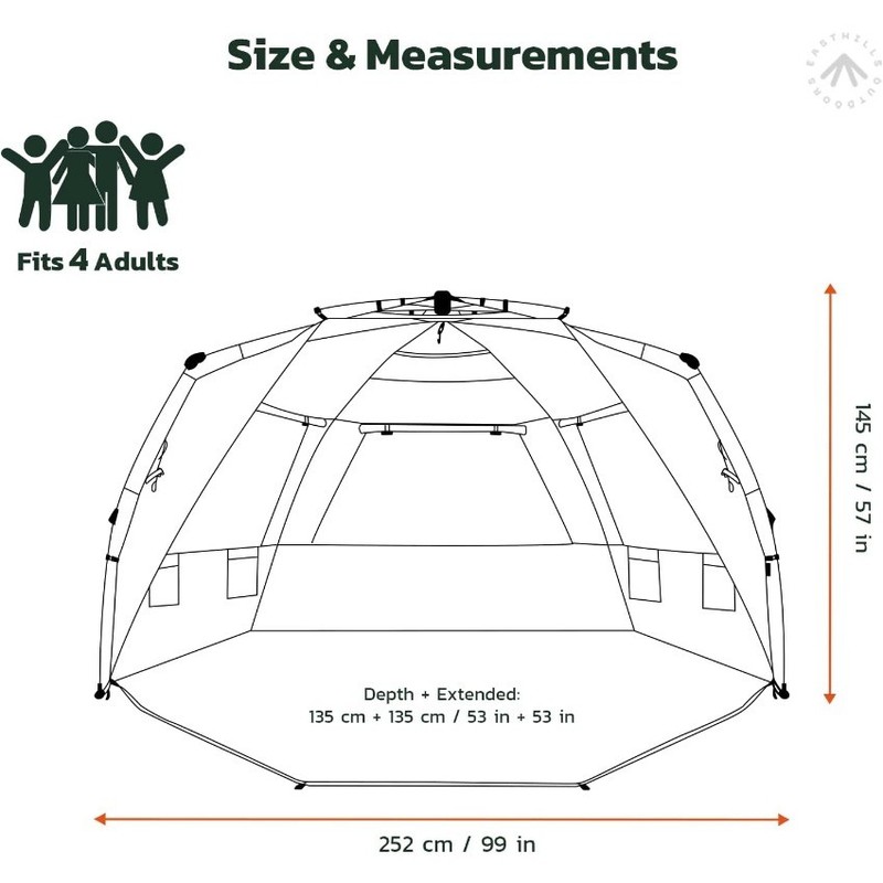 Easthills Outdoors Instant Shader Enhanced Deluxe XL Beach Tent Easy Set gallery