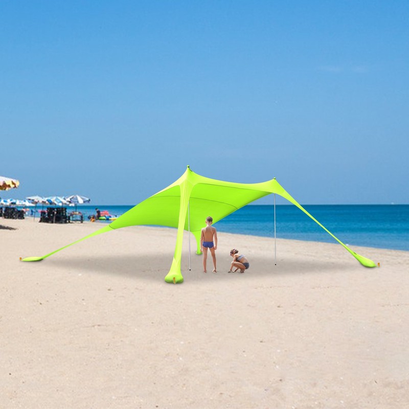 Portable Pop Up Beach Tent Sun Shelter for 3-4 People Canopy Sunshade Green