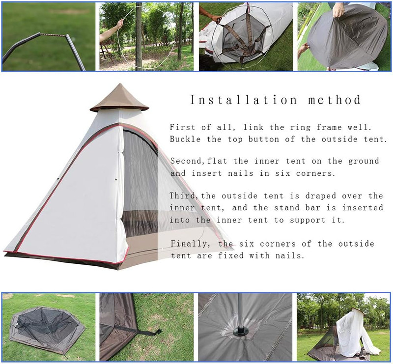 12'X10'X8'Dome Camping Tent 5-6 Person 4 Season Double Layers Waterproof Anti-Uv gallery