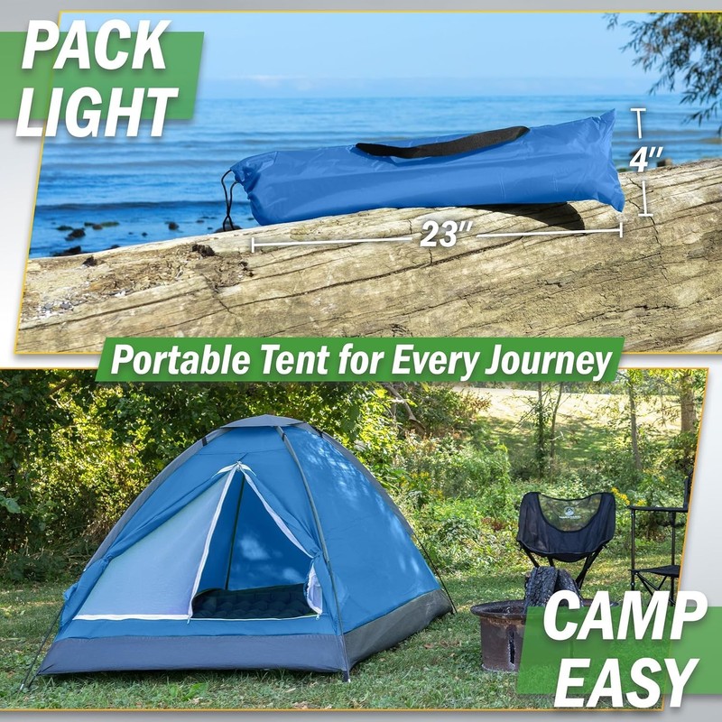 Dual-Layer 2 Person Camping Tent with Rain Fly and Breathable Ventilation gallery