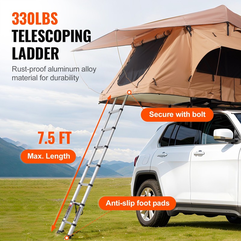 Softshell Roof top Tent for 2-3 Person Waterproof for Jeep SUV w/ Ladder L Size gallery