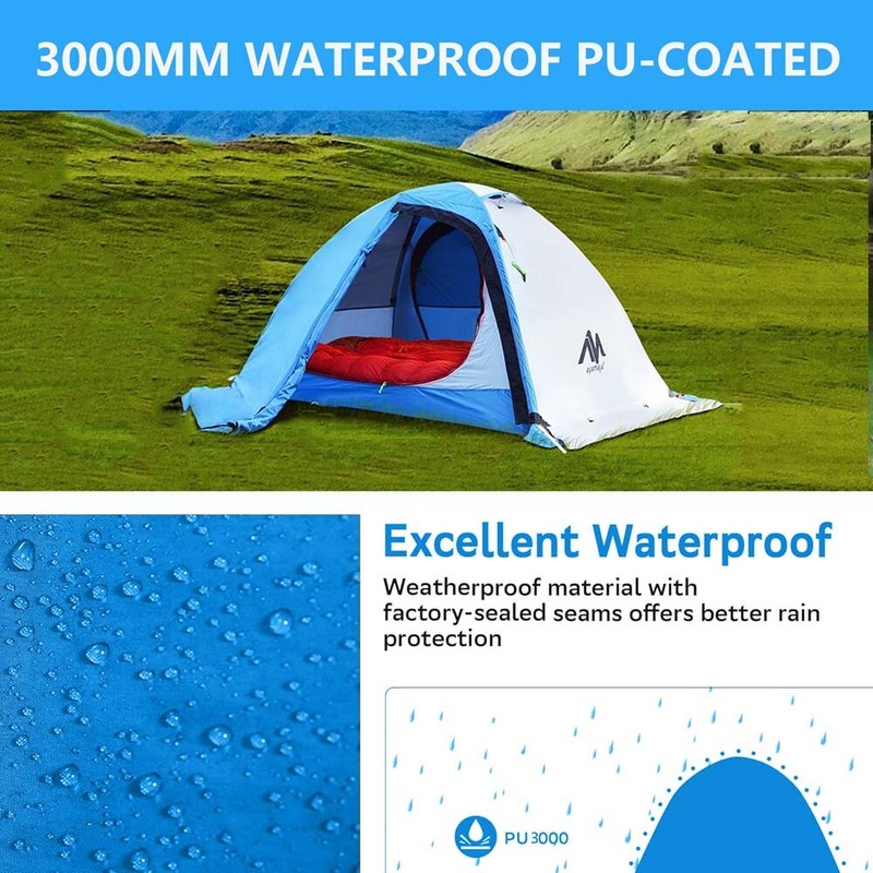 4 Season Waterproof Double Layer Tent 2 Person Ultralight fr Camping Backpacking gallery