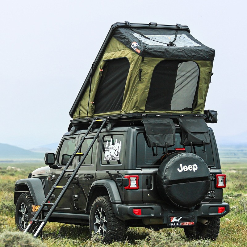 Naturnest Hardshell Roof Top Tent w/Luggage Bar, Skylight for Car Camping Travel gallery