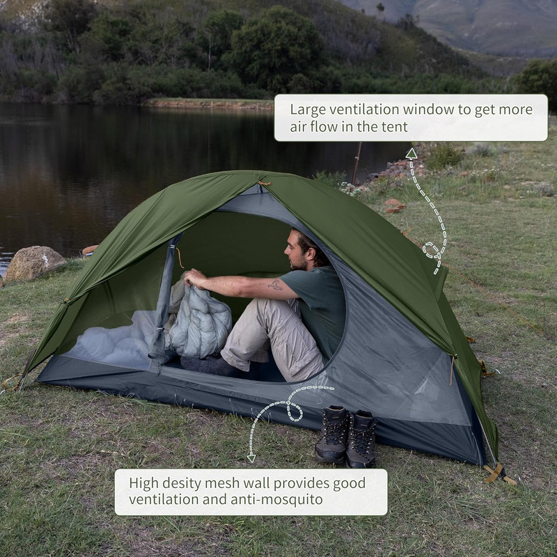 Lightweight Waterproof Backpacking Tent for 1 Person Hiking gallery