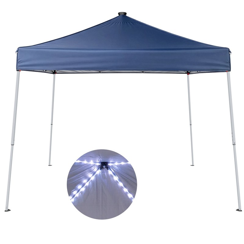 8x8 FT Slant Leg Foldable Canopy Shelter Tent with 4 Solar LED String Lights gallery