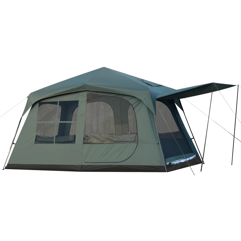 6-8 Person Camping Tent with Porch, Large Family Cabin Tent with 2 Rooms 3 Do…