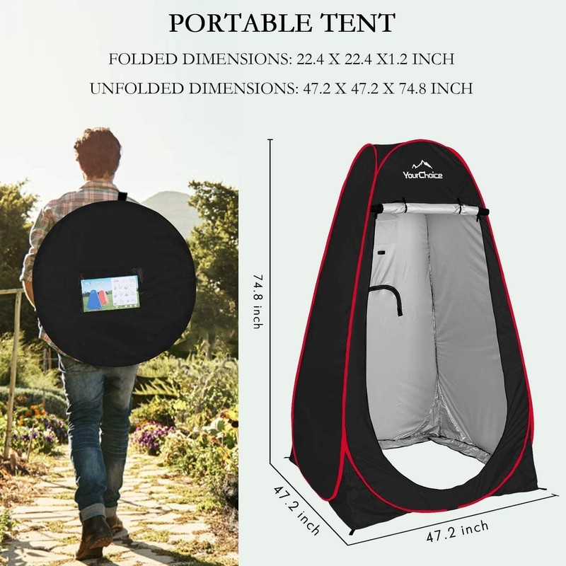 Lightweight 5.5 lbs Pop Up Privacy Tent - Instant Setup for Camping and Hiking gallery