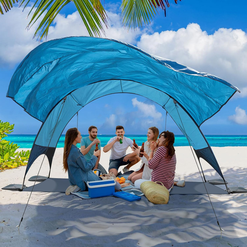 2026 Beach Tent with Floating Shade Sail – Portable & Ventilated Beach Umbrella gallery