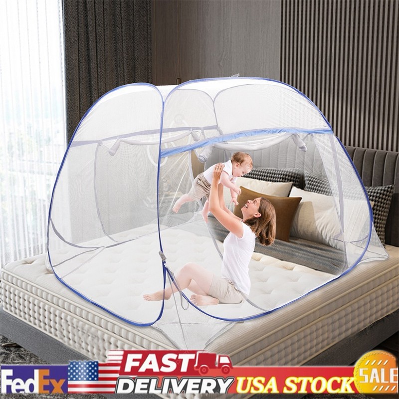 Pop-up Mosquito Net Yurt Design Travel Camping Tent 360 Protection Bed US