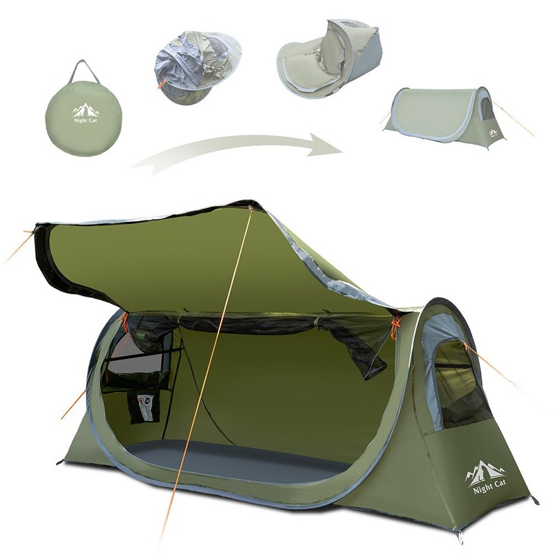 Army Green Instant Cabin Tent – Spacious 1-Person Pop-Up for Outdoor Travel​