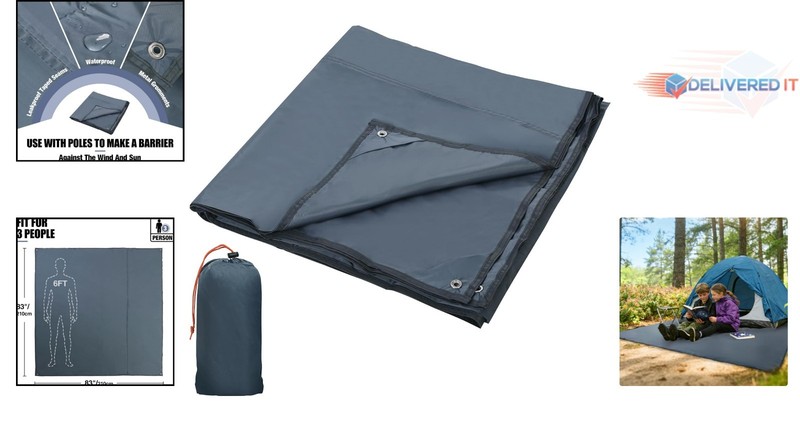 Waterproof Camping Tarp 82x82in Multifunctional Tent Footprint for Hiking gallery