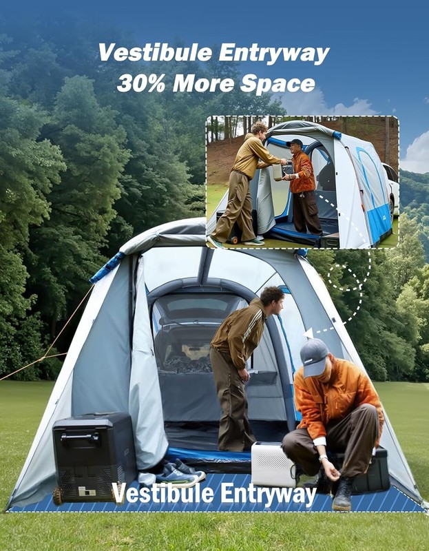 Inflatable SUV Tent 6-Person Waterproof Car Camping with Pump & Awnings gallery