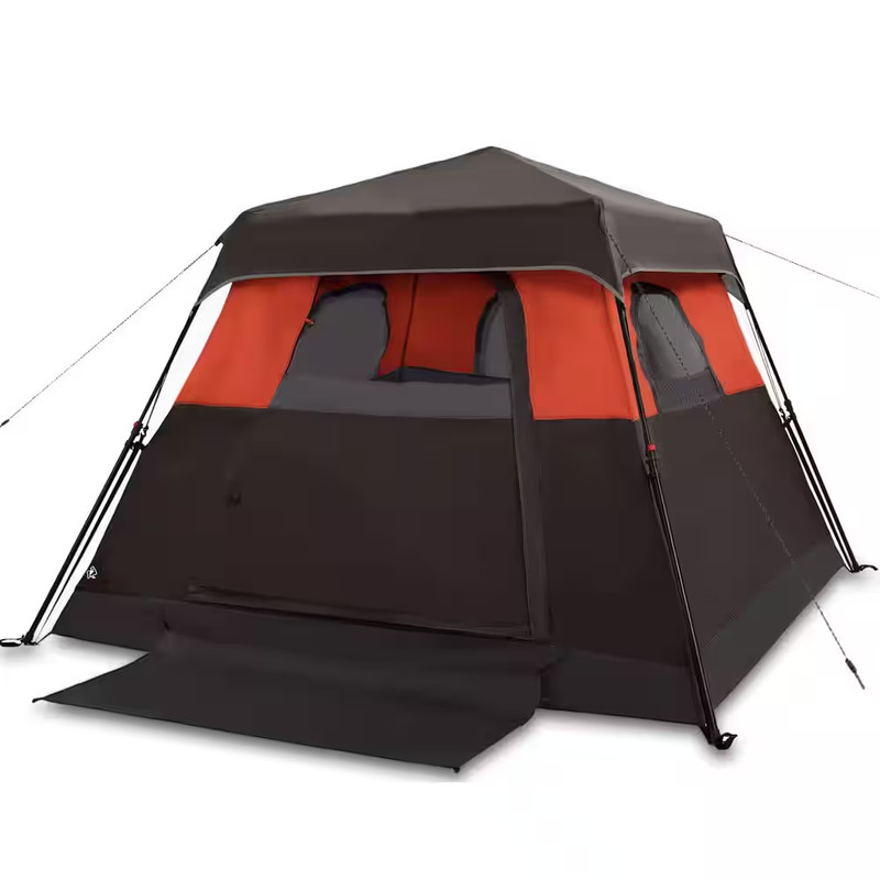Camping Tent 8 Ft. X 8 Ft. Brick Red Camping Tent Fast Cabin Tent with Instant S gallery