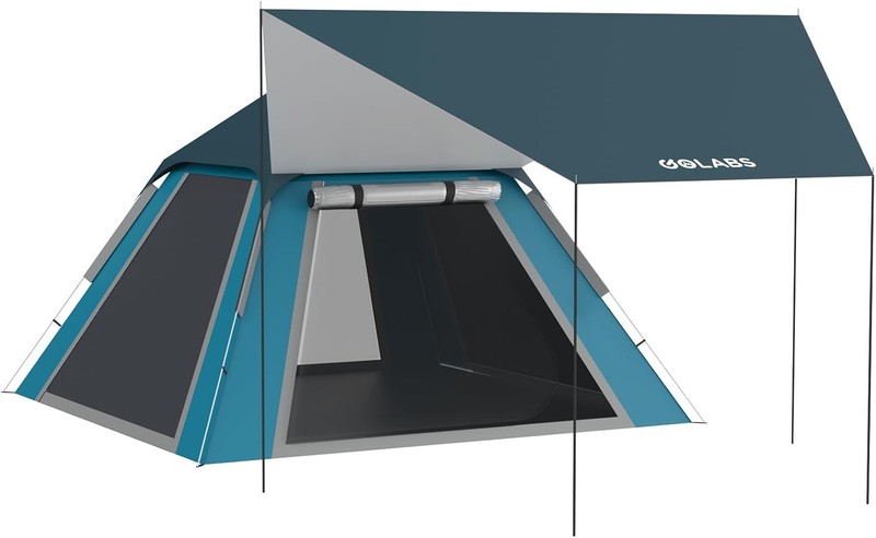 2-3 Person Camping Tent W/ 9.5×8.5 Ft Canopy Easy Setup By Pre-Attached Pole